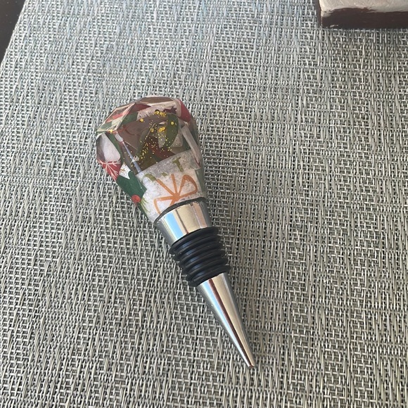 XMAS Handmade Festive Holiday Diamond Top Wine Stop Multi - Picture 6 of 13